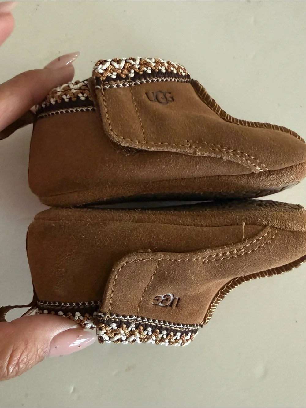 UGG Baby Tasman Bootie in Chestnut. Size 2/3